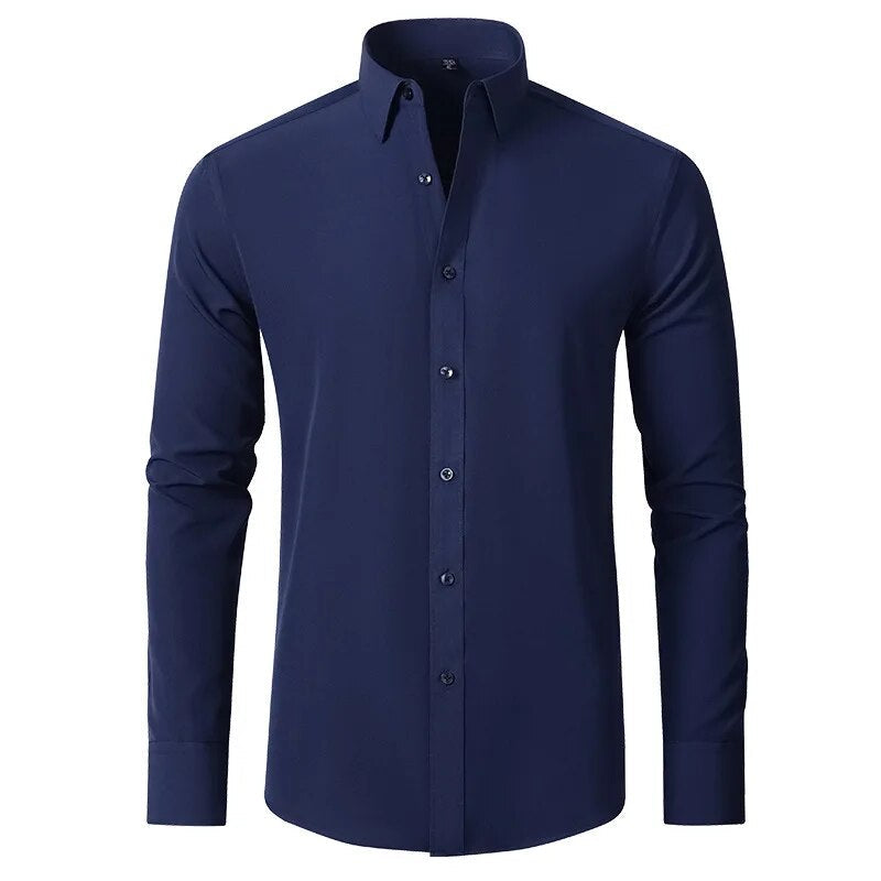 Klassiek wit heren overhemd, strijkvrij en comfortabel, een must-have voor elke zakelijke garderobe.