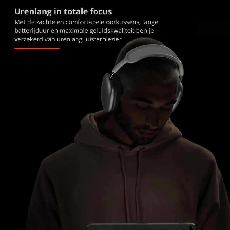 Unisex draadloze hoofdtelefoon in modern design. Ergonomisch over-ear voor ultiem comfort en helder audio.