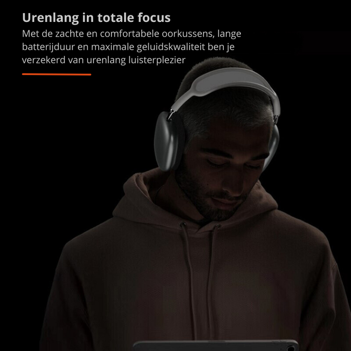 Unisex draadloze hoofdtelefoon in modern design. Ergonomisch over-ear voor ultiem comfort en helder audio.