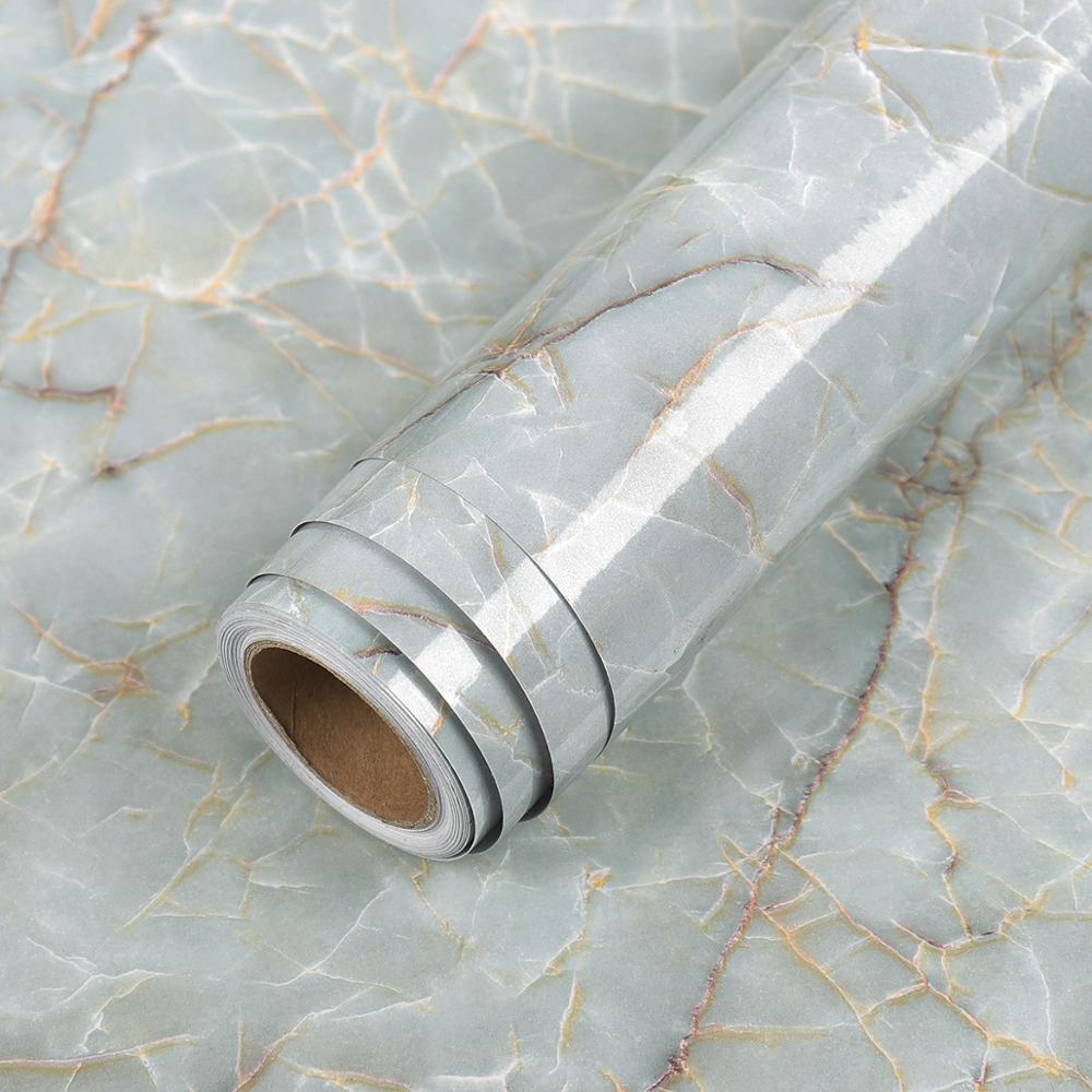 Marmerlook meubelsticker, waterdicht en oliebestendig. Creëer een luxe uitstraling voor uw interieur.
