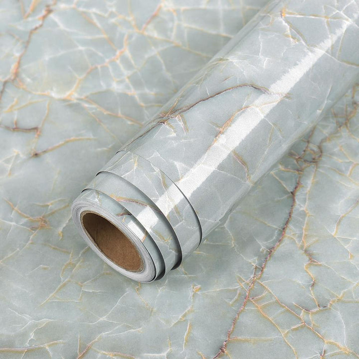 Marmerlook meubelsticker, waterdicht en oliebestendig. Creëer een luxe uitstraling voor uw interieur.