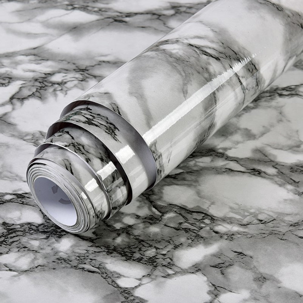 Waterdichte en zelfklevende marmerlook folie. Ideaal voor badkamerrenovatie en vochtige ruimtes.