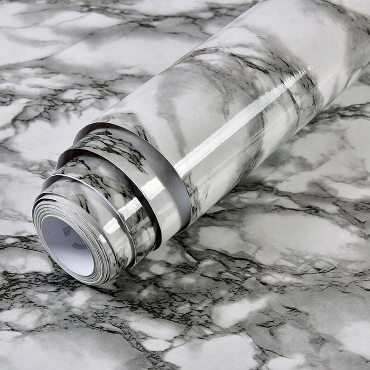 Waterdichte en zelfklevende marmerlook folie. Ideaal voor badkamerrenovatie en vochtige ruimtes.