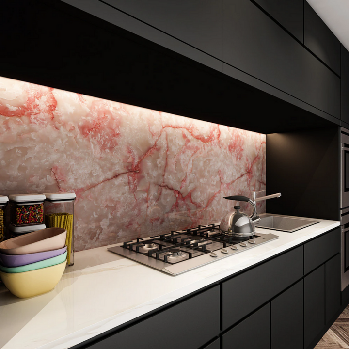 DIY zelfklevende marmerfolie voor interieur. Waterdicht en scheurbestendig, ideaal voor badkamer en keuken.