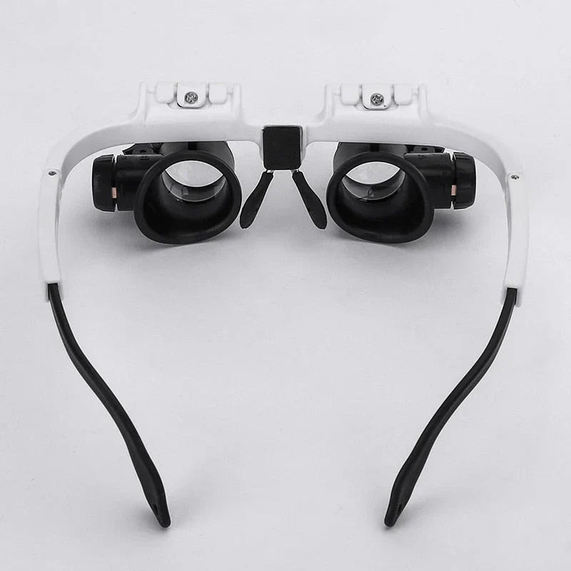 Handsfree vergrootglas bril met helder LED-licht. Verstelbare loep voor gedetailleerd hobbywerk en elektronica.