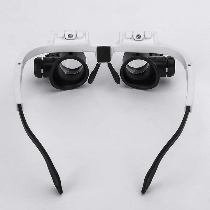 Handsfree vergrootglas bril met helder LED-licht. Verstelbare loep voor gedetailleerd hobbywerk en elektronica.