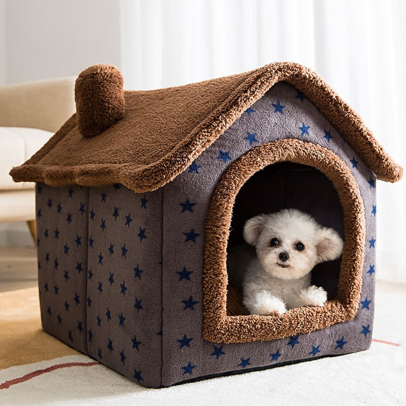 Zacht dierenhuisje voor knusse, warme slaapplek; ideaal voor hond, kat of klein dier. Comfortabel en wasbaar.