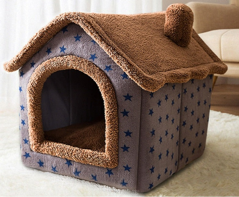 Comfortabel zacht dierenhuisje voor katten en kleine honden; warme, knusse slaapplek. Wasbaar.