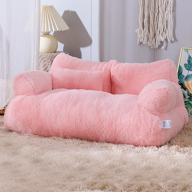 Zacht pluche hondenbed/kattenmand voor ultiem comfort. Wasbaar huisdierbed voor relaxte slaap.