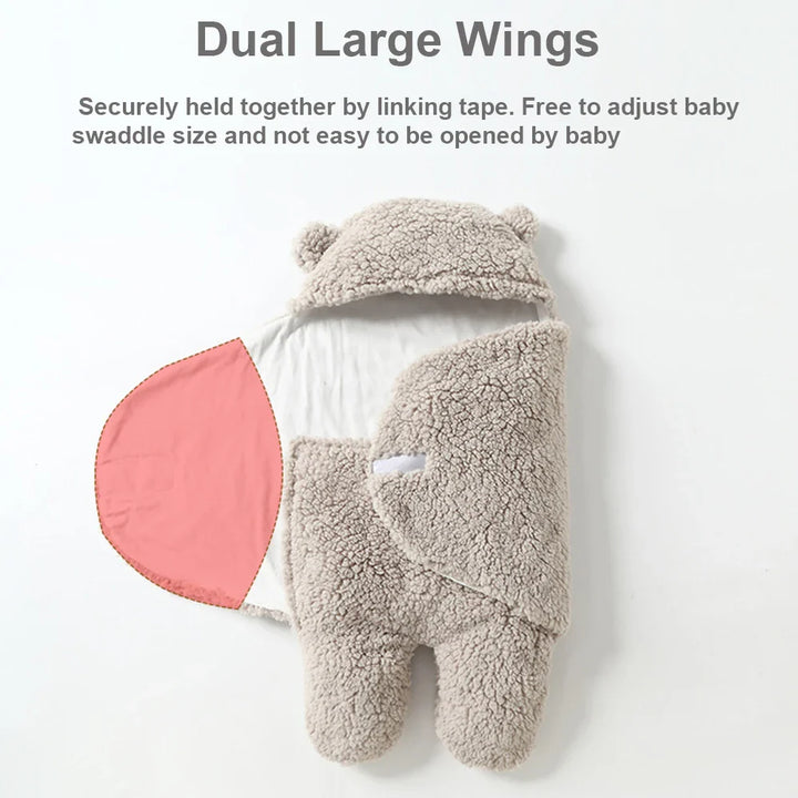 "Zachte babydeken met knusse textuur, perfect voor koude dagen, ultrazacht en veilig voor baby's comfort."