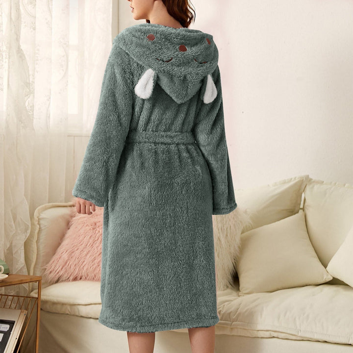 Dames ochtendjas Karina, pluizig en zacht, perfect als comfortabel huispak.