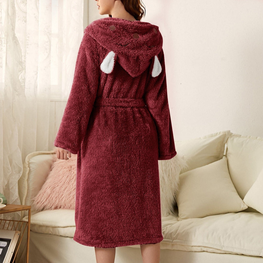 Schattige dierenprint badjas Karina voor dames, pluizig en comfortabel als loungewear.