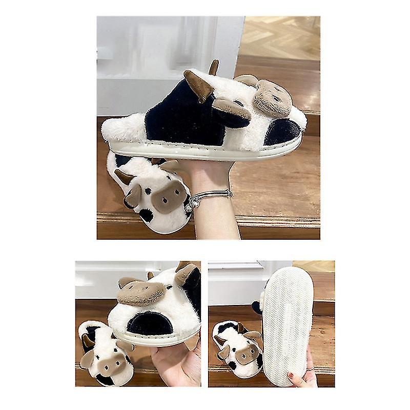 Dames koe slippers: ultra zachte, warme pantoffels met antislipzool. Perfect voor comfortabele momenten thuis.