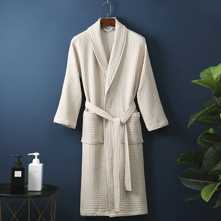 Hoogwaardige katoenen badjas voor heren en dames, perfect als comfortabele nachtkleding.