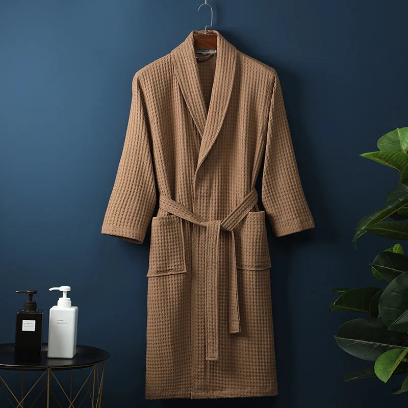Duurzame katoenen badjas, ademend en zacht, voor dagelijks comfort als loungewear.