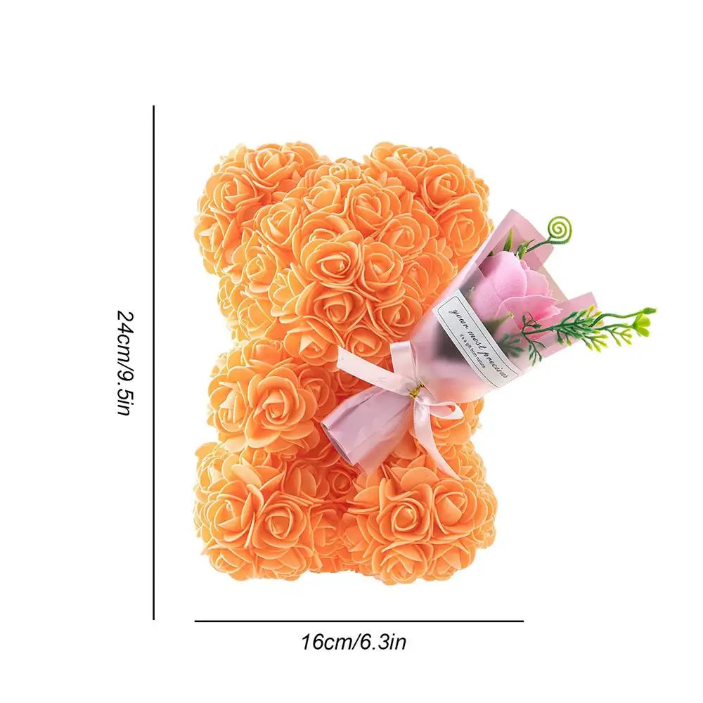 Valentijnsdag cadeau: schattige teddybeer knuffel met rode bloem, ideaal voor jouw geliefde.