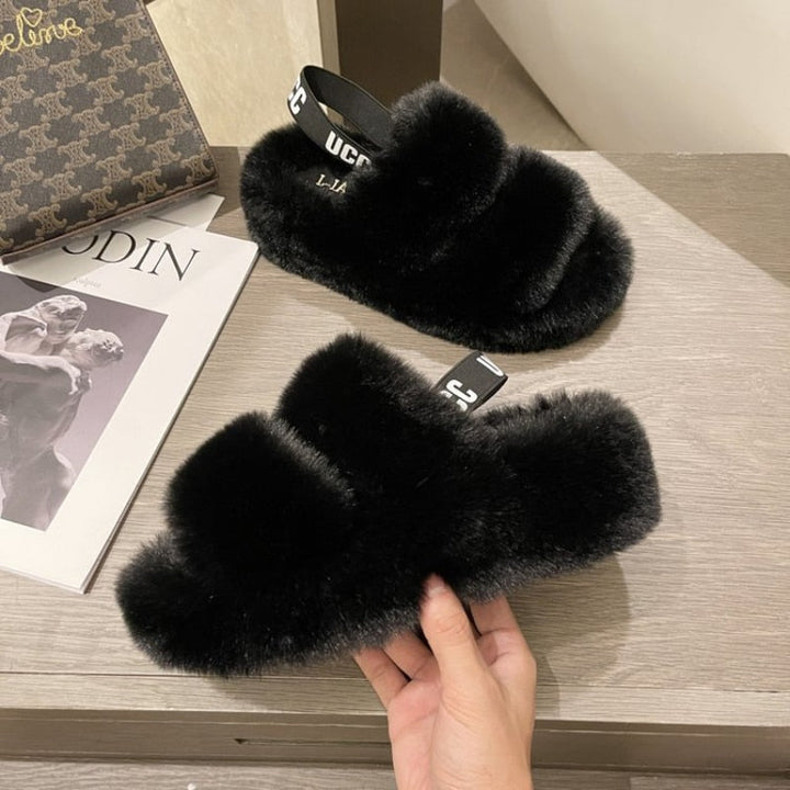 Warme dames huisschoenen, pluizige slippers voor vrouwen die comfort en stijl zoeken in hun loungewear.