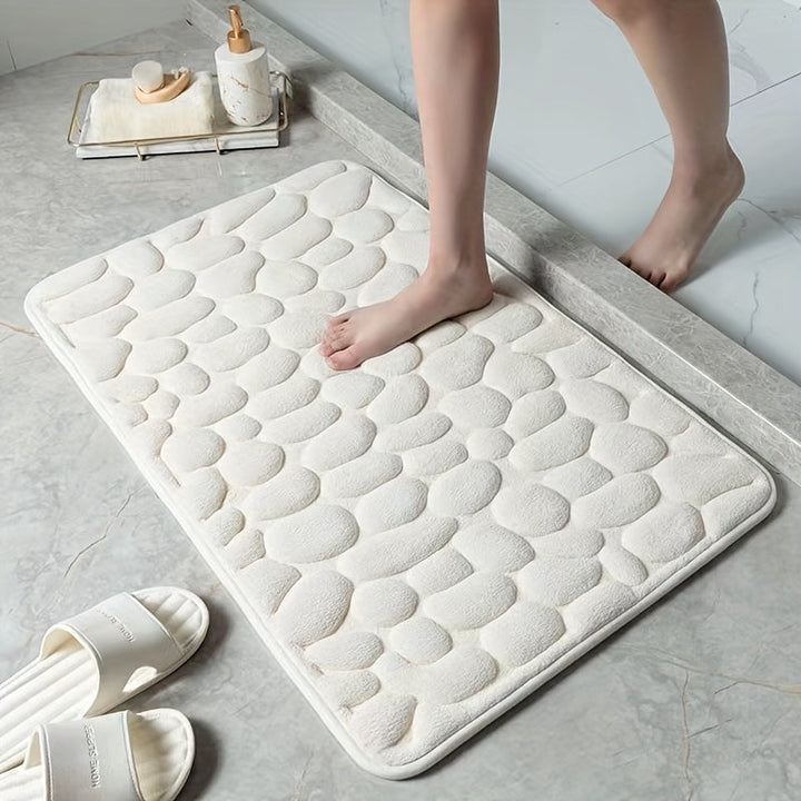 Antislip badmat van polyester/PVC, zeer absorberend en zacht voor optimaal badkamercomfort.