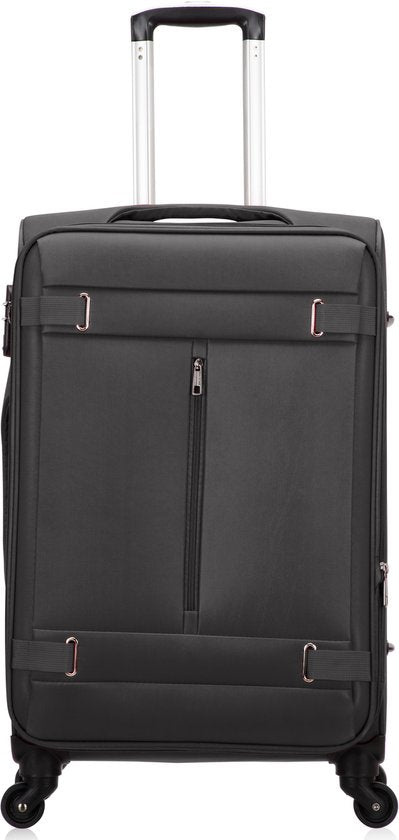 Premium zachte reisbagage met TSA-slot, ontworpen voor comfort en stabiliteit met zwenkwielen.