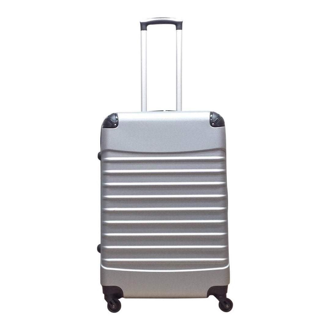 Moderne unisex zilveren hardshell reiskoffers, ideaal voor elke citytrip, vakantie of weekendweg.