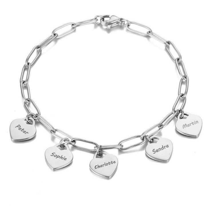 Elegante gegraveerde hartjes armband, ideaal verjaardagsgeschenk voor haar.