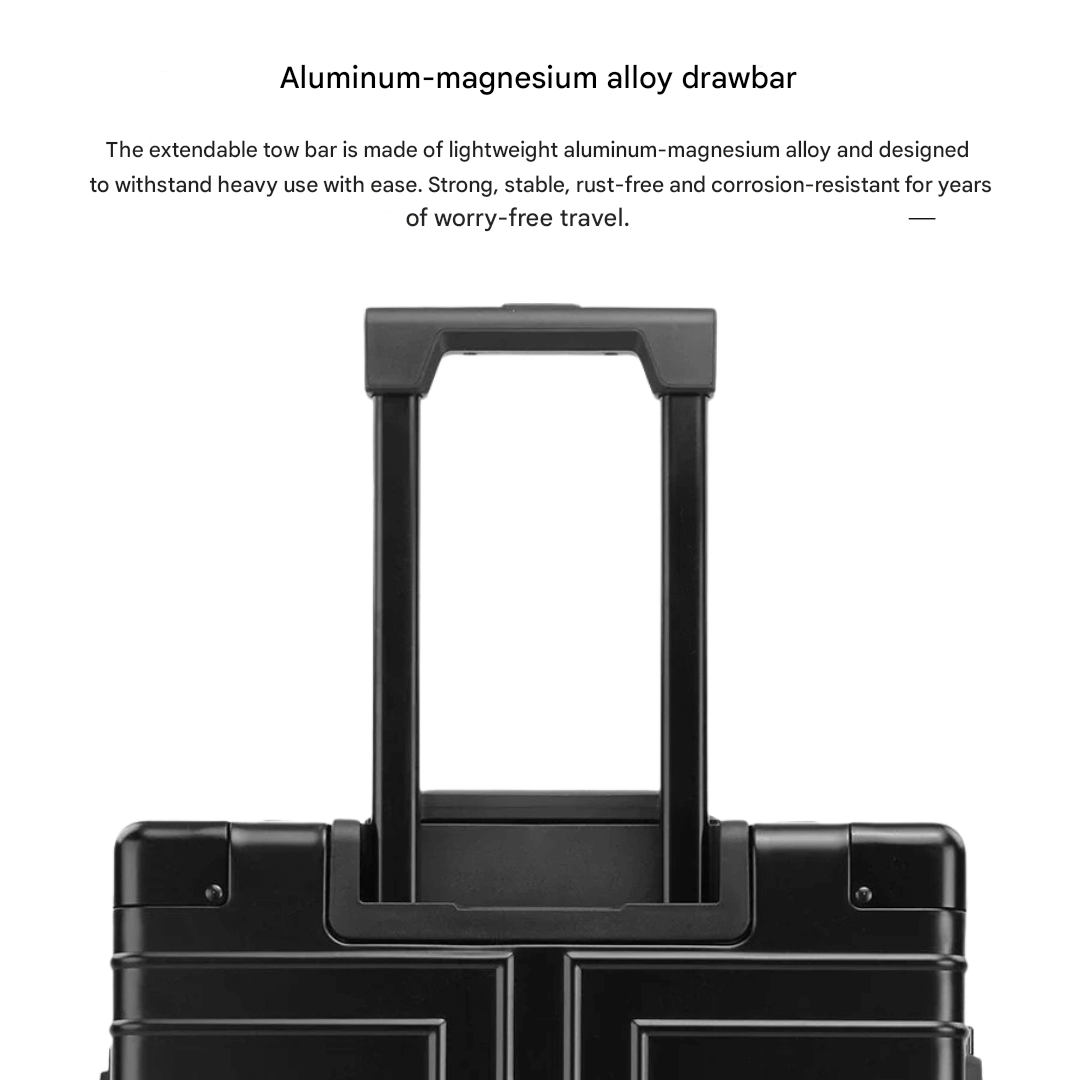 Stijlvolle zilveren Emperor aluminium koffer, premium design en comfortabel reisgemak voor de moderne reiziger.