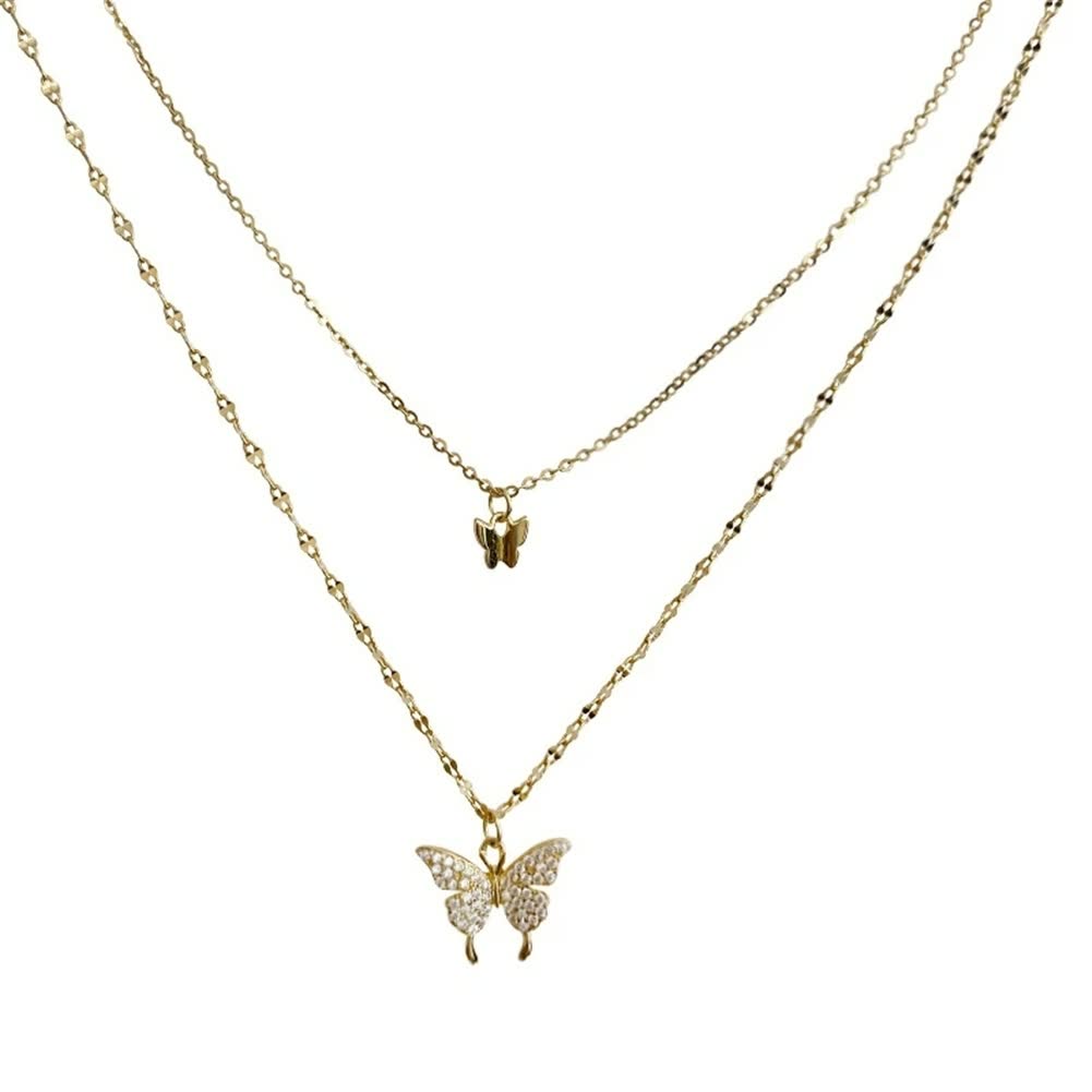 Zilverkleurige vlinderketting voor dames, elegant sieraad en modeaccessoire.