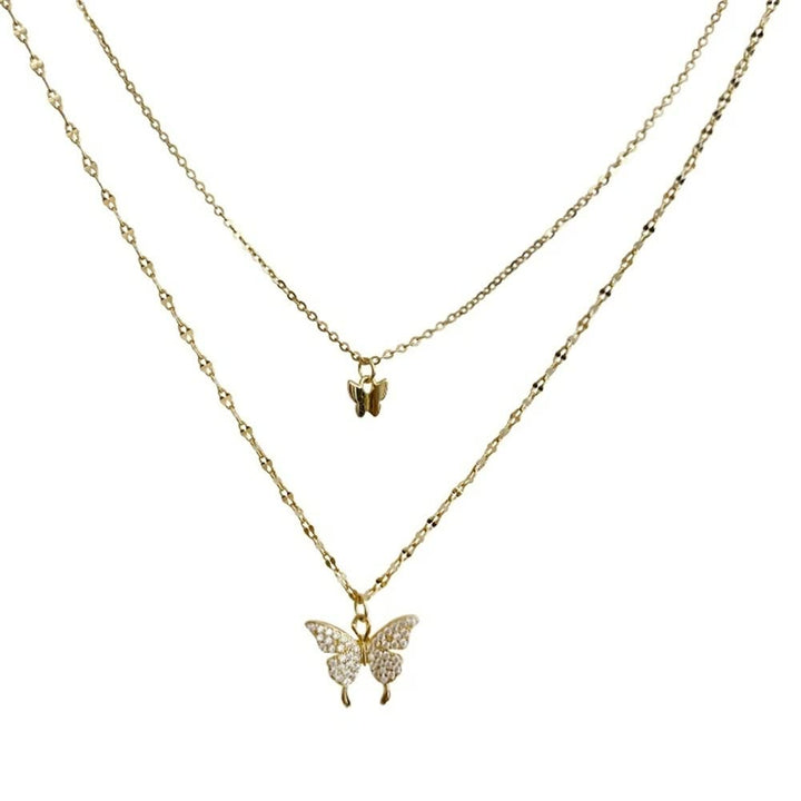 Zilverkleurige vlinderketting voor dames, elegant sieraad en modeaccessoire.