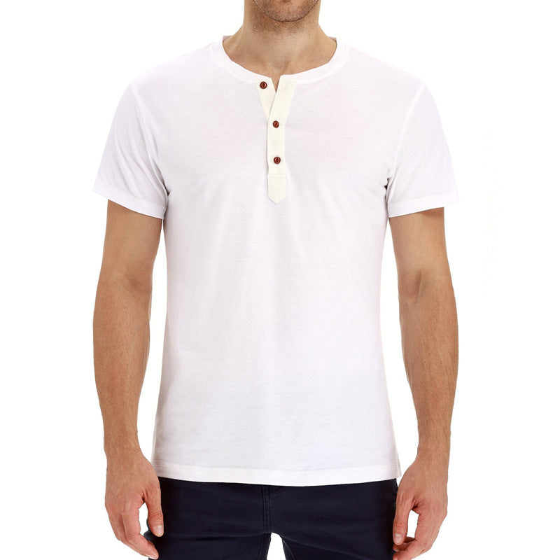Stijlvol heren zomer t-shirt Finn, met knoopdetail en ademend katoen voor ultiem comfort.
