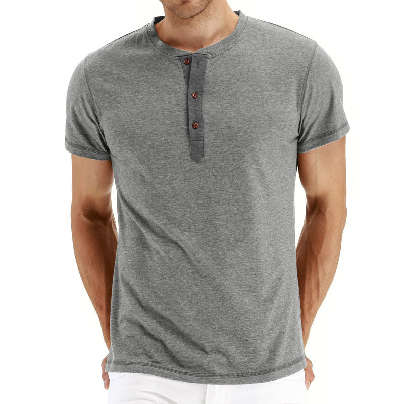 Zomers heren t-shirt met knoopsluiting, een casual maar chique optie voor herenmode.