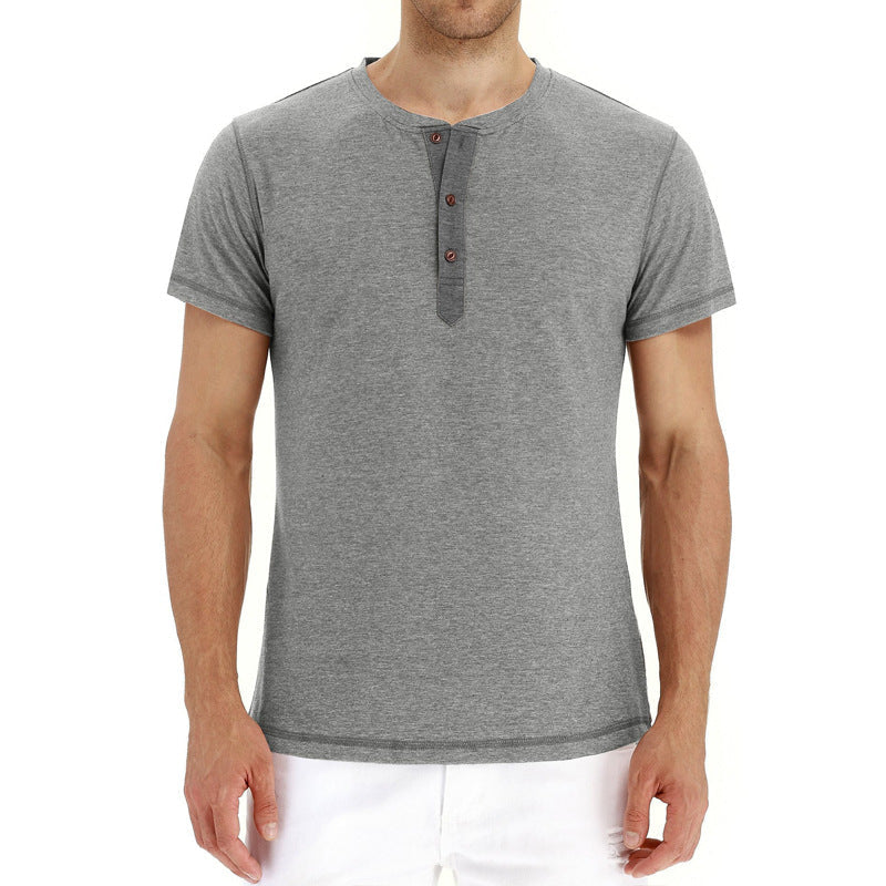 Heren t-shirt met knopen, perfect voor zomerse dagen; stijlvol en ademend.