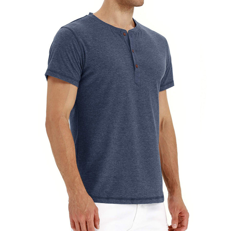 Comfortabel heren zomer t-shirt met korte mouwen en knoopsluiting, ideaal voor casual kleding.