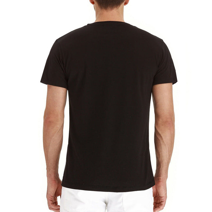 Stijlvol heren t-shirt met korte mouwen, knoopsluiting en zomers comfort.