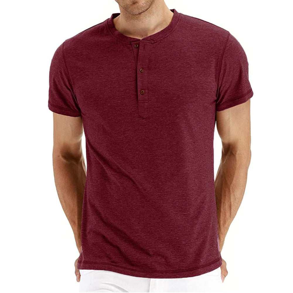Zomers heren casual shirt van katoen, met knoopsluiting voor een ontspannen uitstraling.