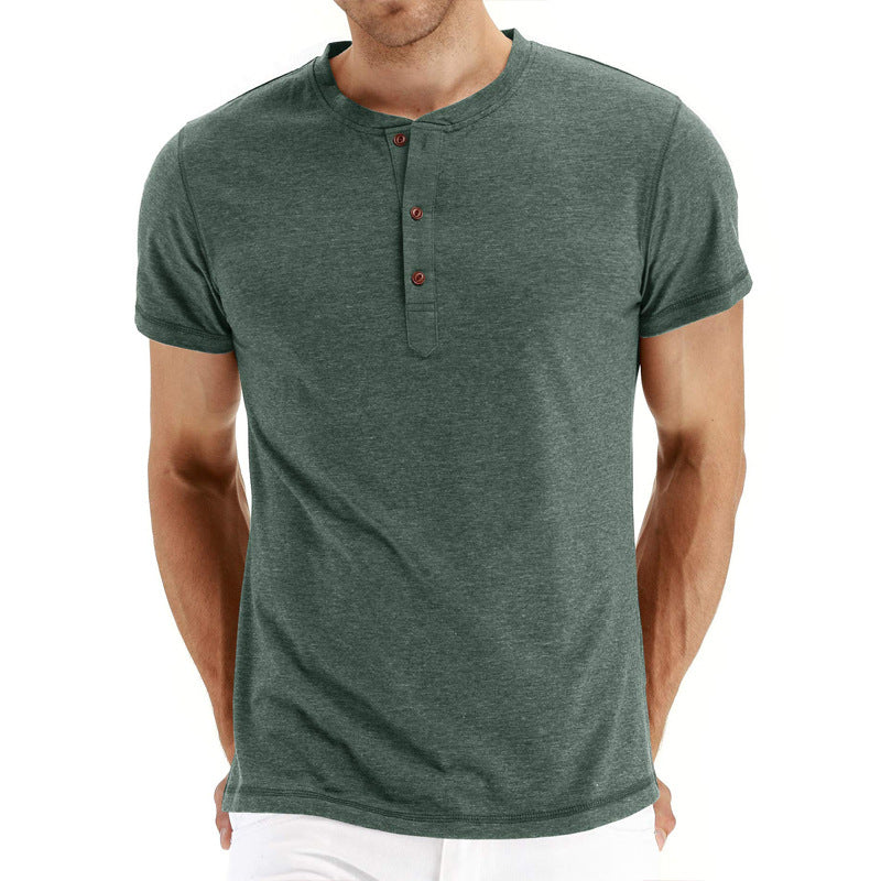 Veelzijdig heren casual shirt met drieknoopsluiting, comfortabele zomerkleding.