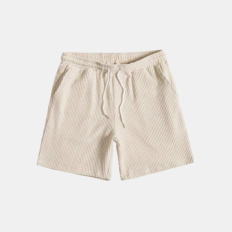 Groene heren zomerkledingset 'Lenn' met wafelstructuur, perfect als comfortabele outfitset voor thuis.