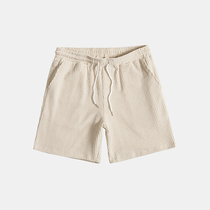Groene heren zomerkledingset 'Lenn' met wafelstructuur, perfect als comfortabele outfitset voor thuis.