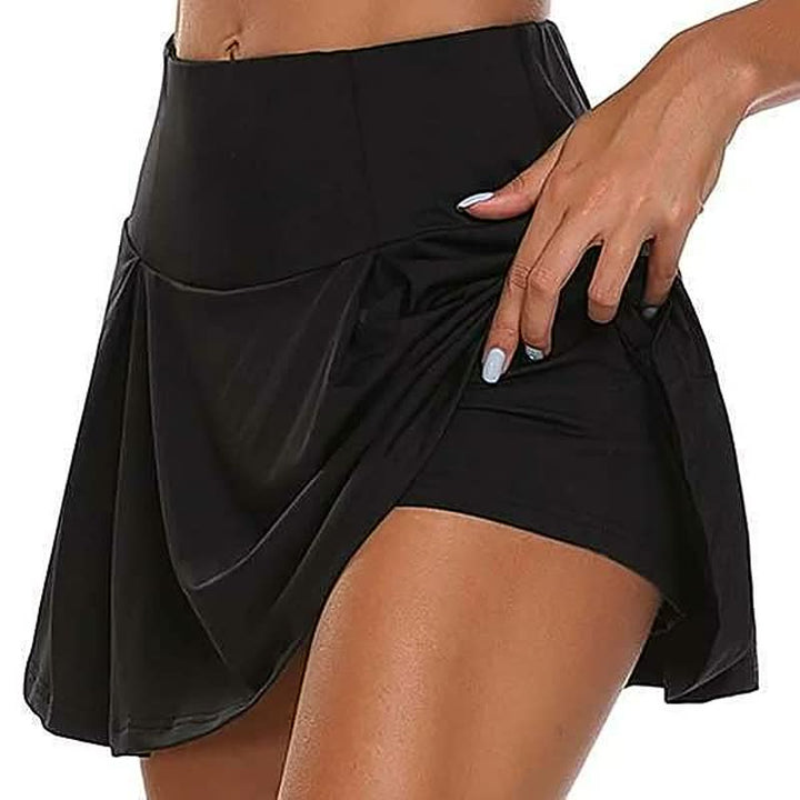 Taille van de comfortabele ShortSkirt™ damesrok met binnenbroekje, voor een perfecte en flatterende pasvorm.