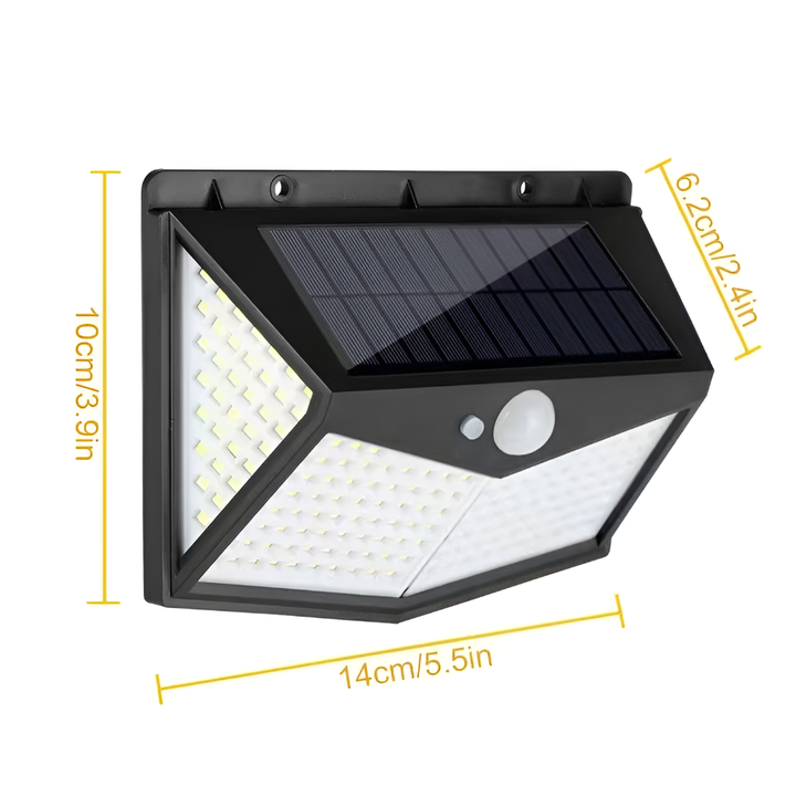 Set van buitenlampen op zonne-energie met bewegingssensor voor heldere tuinverlichting en veiligheid.