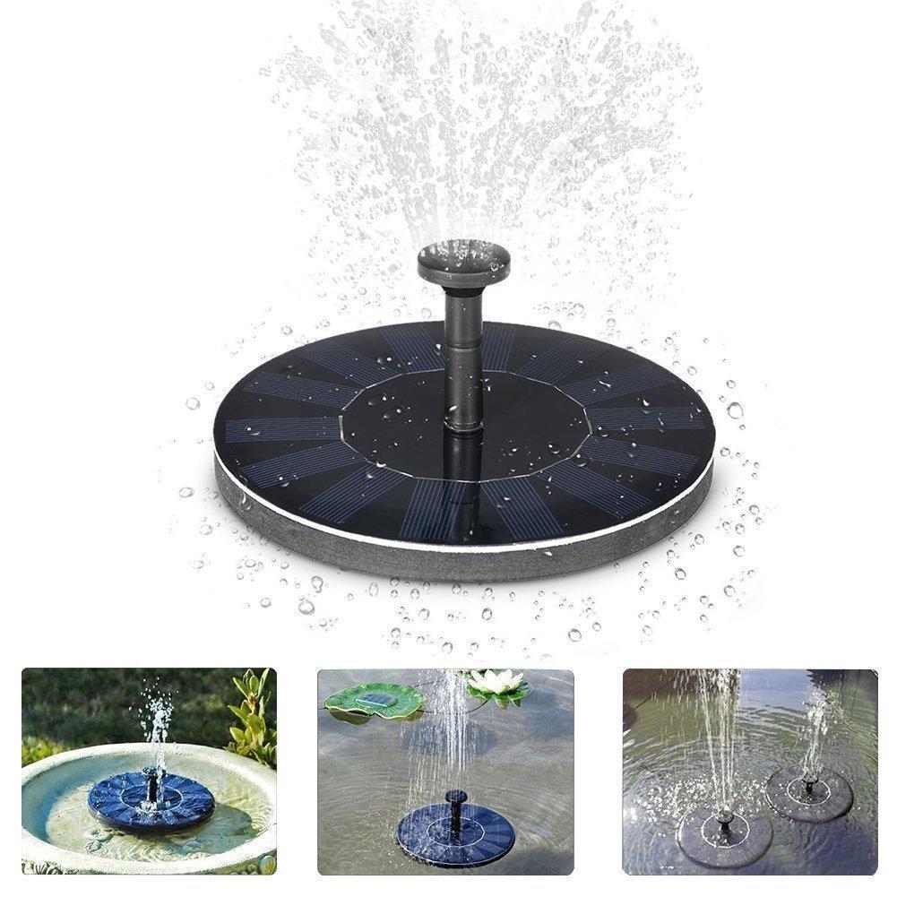 Ecovriendelijke fonteinpomp met zonnepaneel voor tuinvijver. Duurzame tuindecoratie.