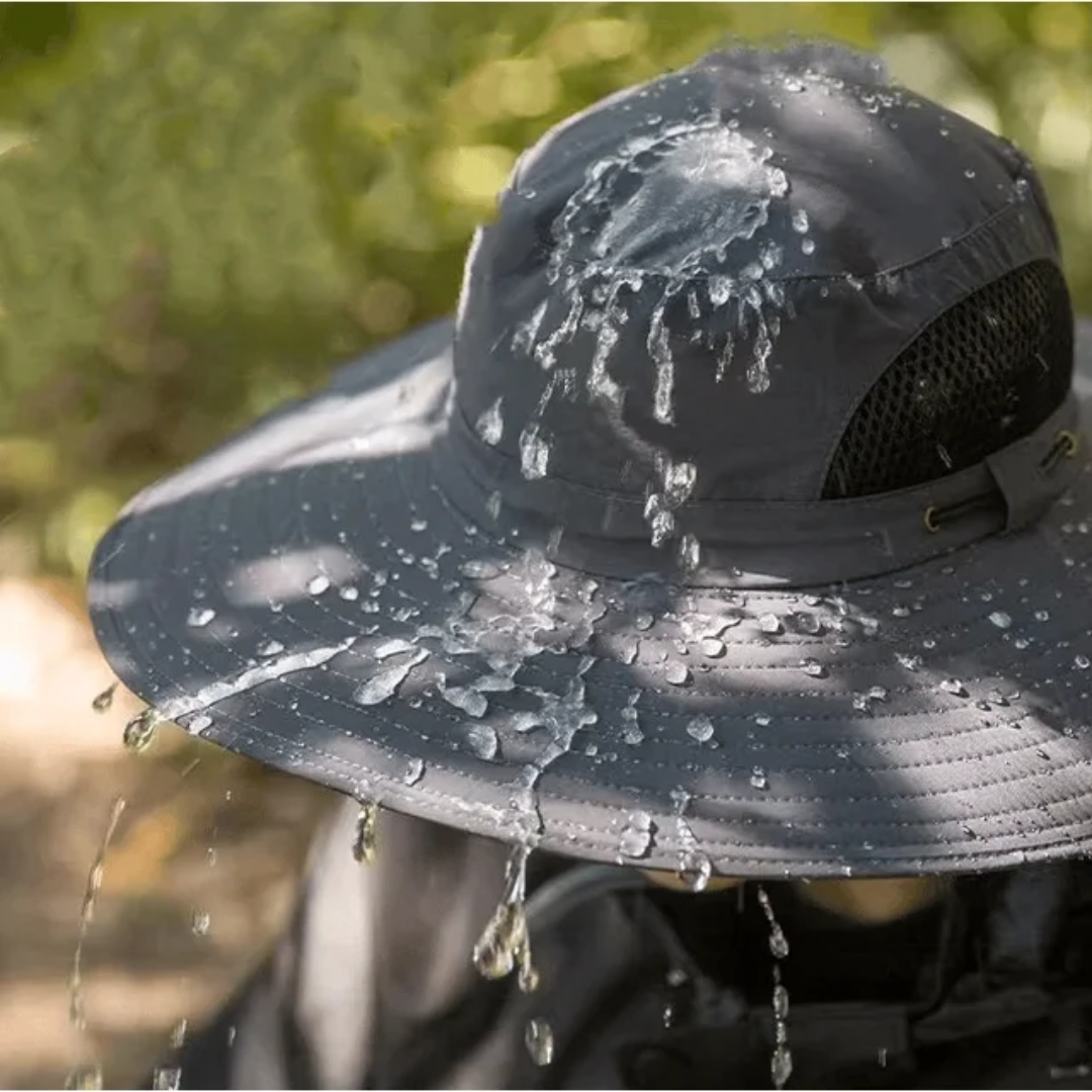 Comfortabele unisex zonnehoed met ventilator, ideaal voor zomerse dagen en wandelen.
