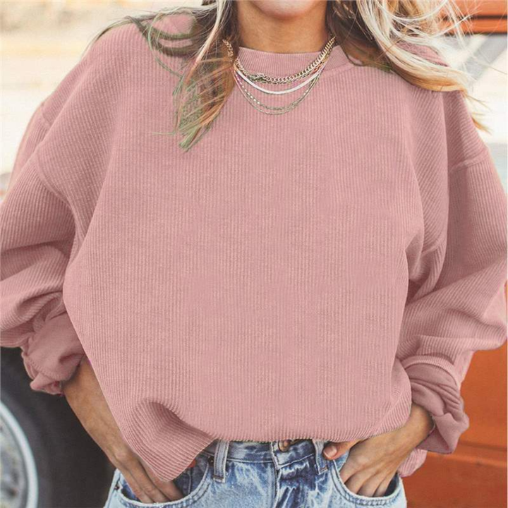 Warm dames oversized crewneck sweatshirt, perfecte herfstmode trui voor een relaxte en comfortabele stijl.