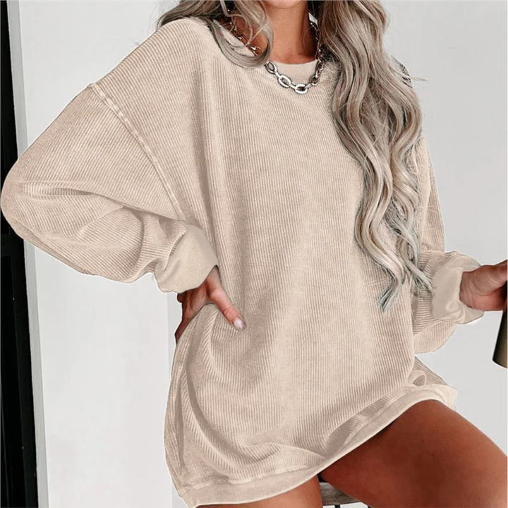 Zacht dames oversized crewneck sweatshirt, comfortabele trui in relaxte pasvorm voor dagelijks gebruik.
