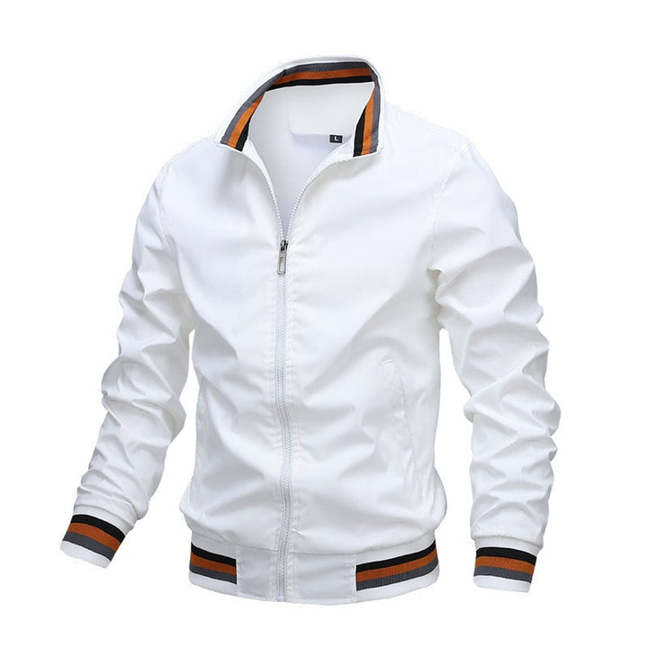Zwart heren bomberjack met opstaande kraag en ritssluiting; stijlvol & modern voor elke casual outfit.