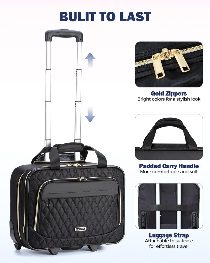 Professionele 15.6 inch laptop zakelijke tas met wielen, ideaal als werk tas en reis bagage voor de professional.