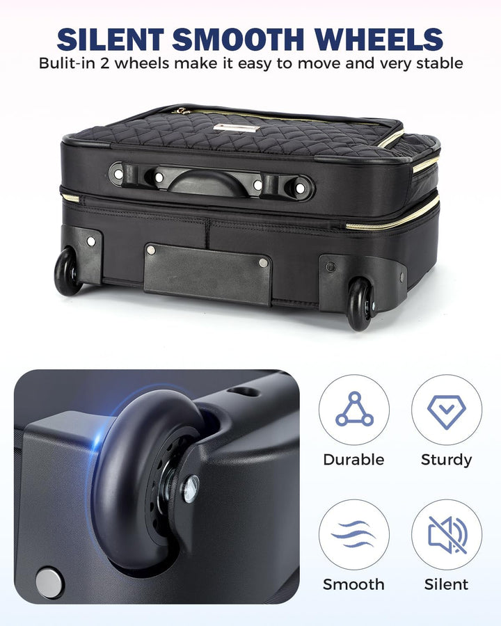 Handige 15.6 inch laptop trolley voor mobiel kantoor, soepel rollend en duurzaam, perfect voor dagelijks gebruik en reizen.