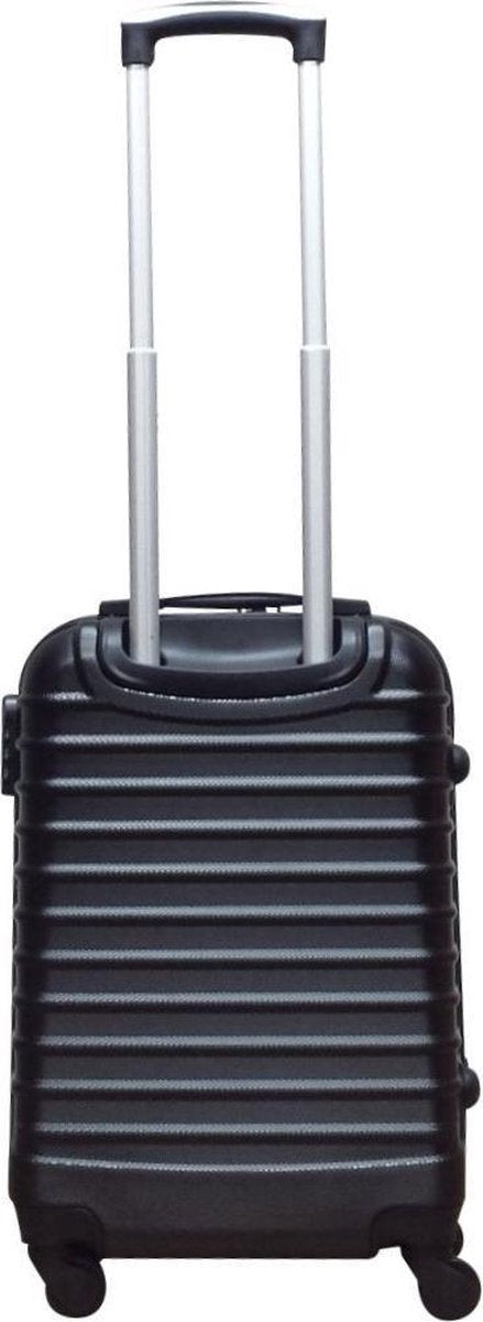 Zwarte 2-delige kofferset Ventura, stevig ABS materiaal, perfect voor weekendtrips en vakanties.