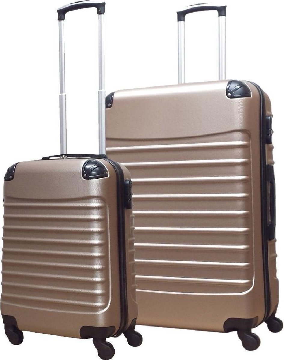 Complete 2-delige ABS kofferset, Ventura merk, biedt ruimte en bescherming voor al uw bagage.