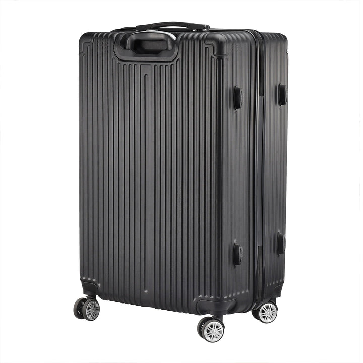 Complete 3-delige zwarte hardshell reiskofferset Zurich Explorer, perfect voor elke vakantie en reis. Met trolleywielen.