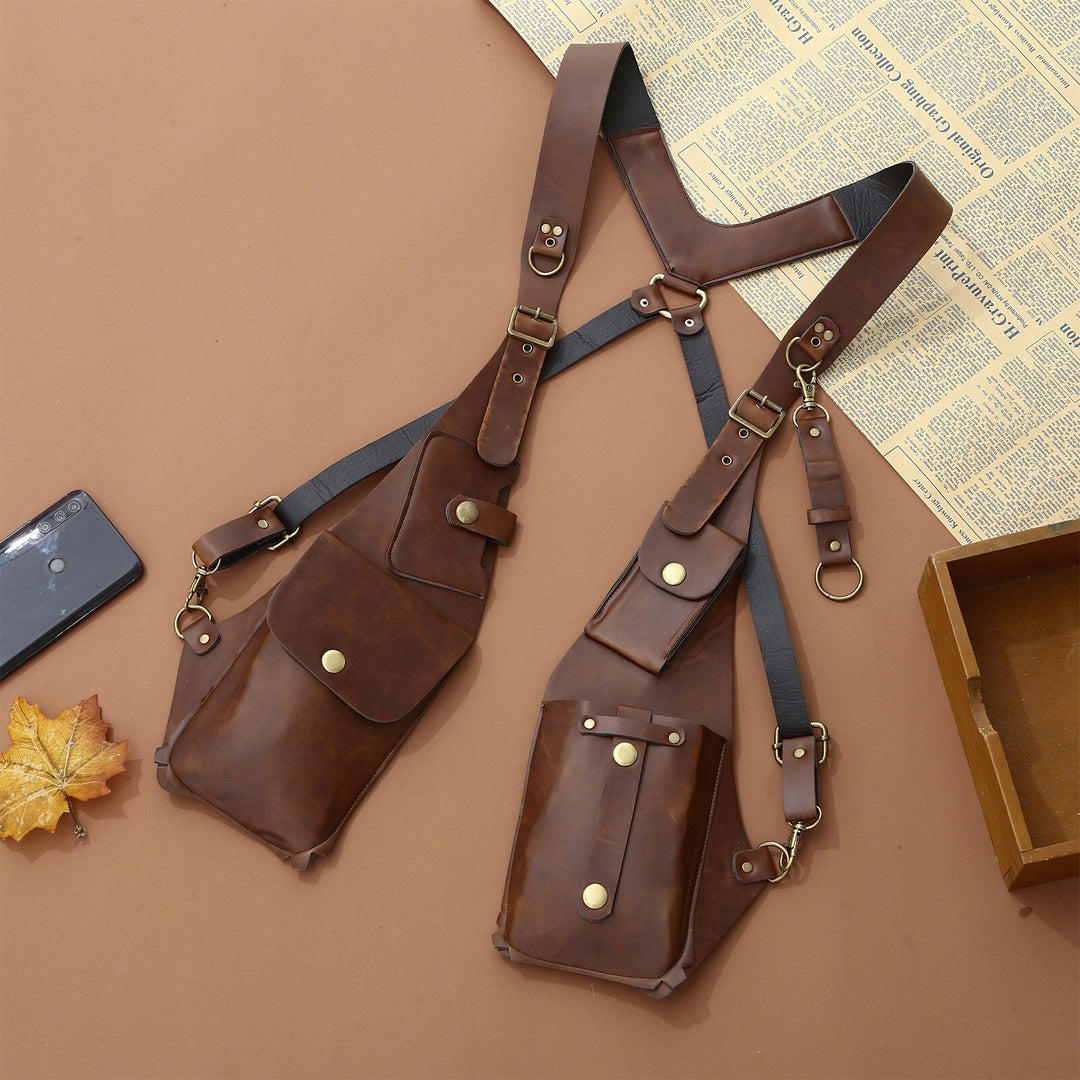 Zwarte anti-diefstal holster tas, unisex design, discreet draagbaar onder kleding, ideaal voor veilige reis.